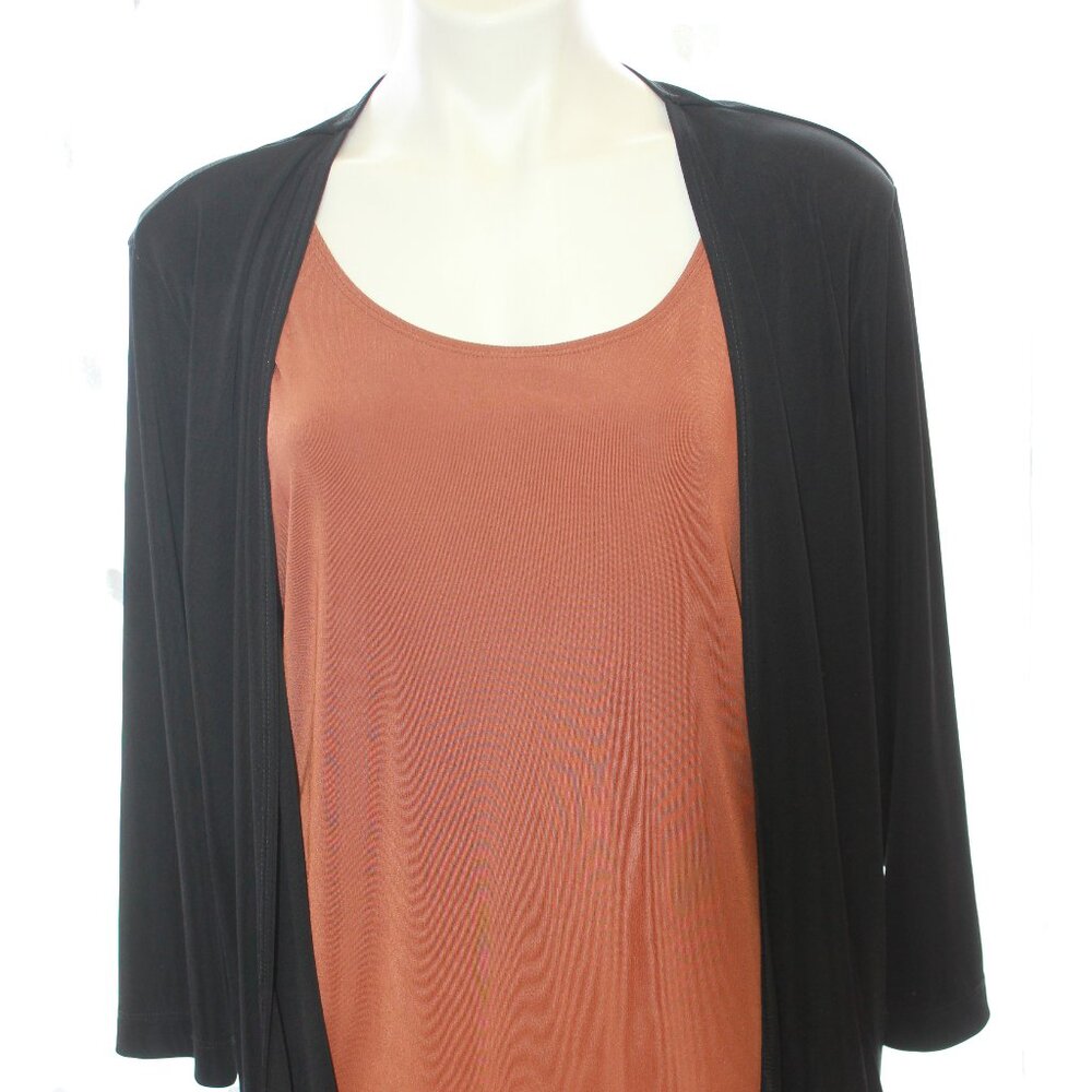 #506 Additions by Chico's Black & Brown Dressy Shirt Size 3 (16)